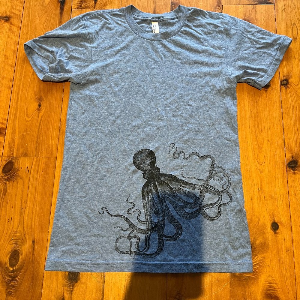 American Apparel Wool T-Shirt, octopus print